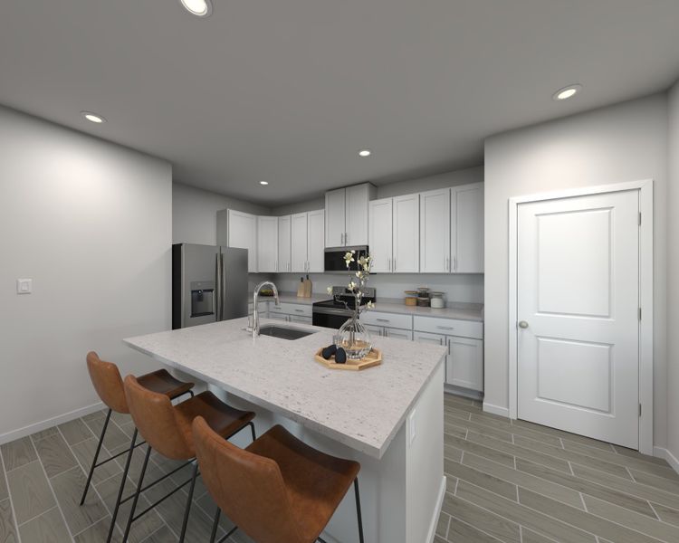 Furnished interior view inside a new home in The District at Oakleaf - The Commons, Middleburg (Image 6). Furnished interior view inside a new home in The District at Oakleaf - The Commons, Middleburg (Image 6).