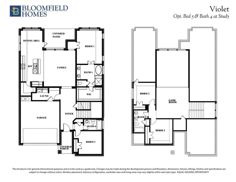 Violet Opt Bed 5/Bath 4 at Study Floor Plan