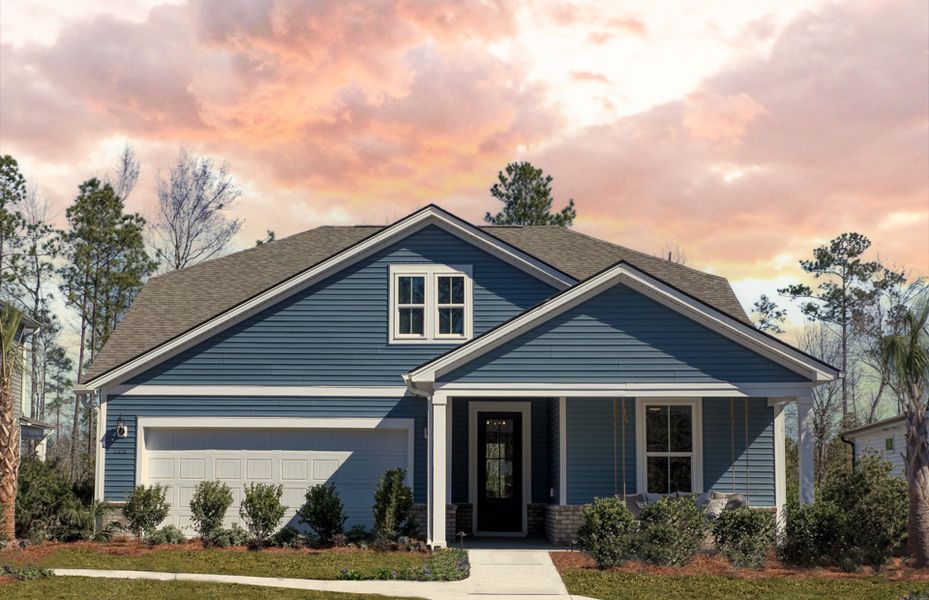 Representative exterior photo of a completed home built from the Prestige by Pulte Homes in Midpoint at New Riverside, Bluffton, SC (Image 2). Representative exterior photo of a completed home built from the Prestige by Pulte Homes in Midpoint at New Riverside, Bluffton, SC (Image 2).