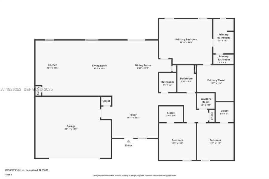 2D floor plan layout of this home in , Homestead, FL (Image 4).