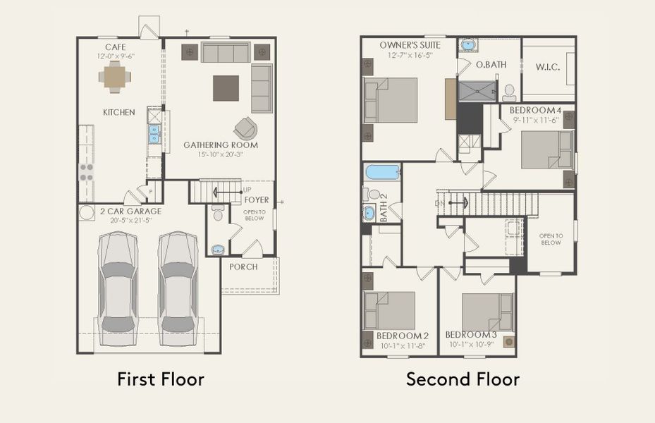 2D floor plan layout of this home in Ashford Crossing, Lowry Crossing, TX (Image 4).
