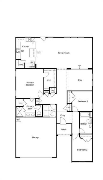 2D floor plan layout of this home in Cottonwood Creek, Seagoville, TX (Image 3).