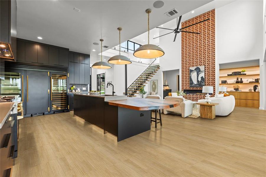 Virtually enhanced to show wood flooring