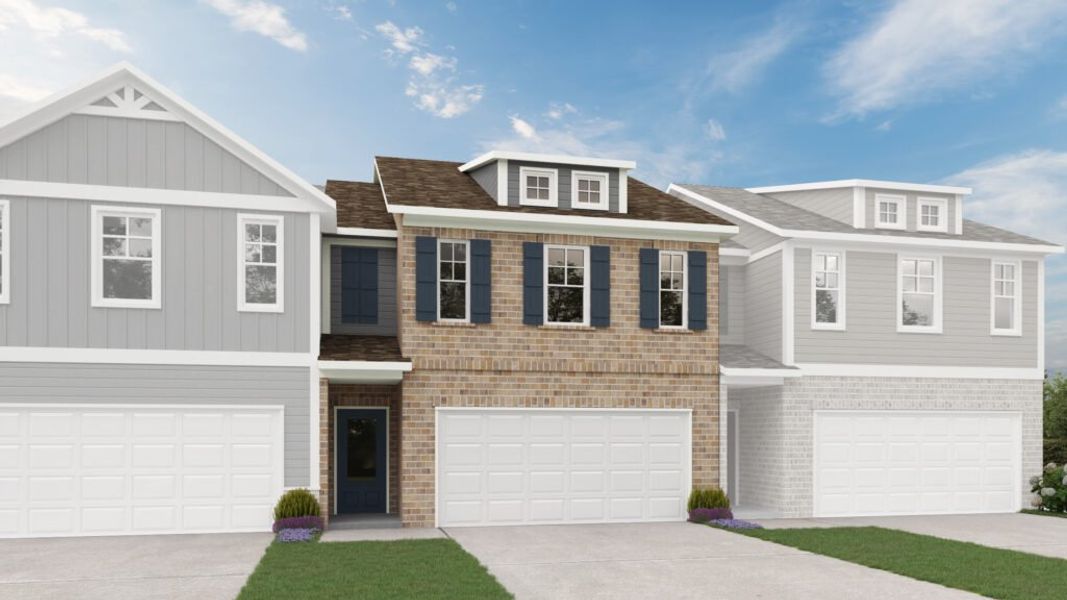 Representative exterior photo of a completed home built from the The Waldorf by Direct Residential Communities in Creekside Village Phase II, Lithonia, GA (Image 9). Representative exterior photo of a completed home built from the The Waldorf by Direct Residential Communities in Creekside Village Phase II, Lithonia, GA (Image 9).