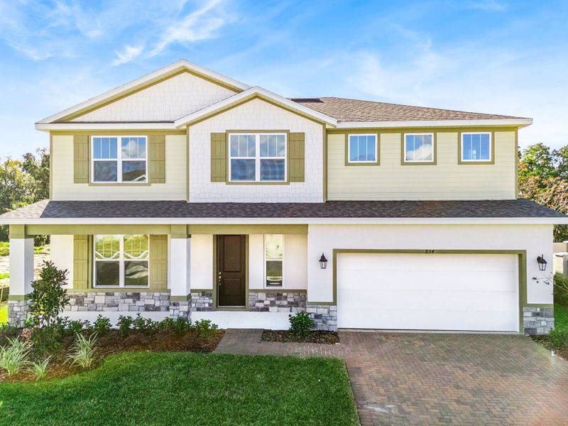 Representative exterior photo of a completed home built from the Clementine by Hartizen Homes in Eden Crest, Apopka, FL (Image 24).