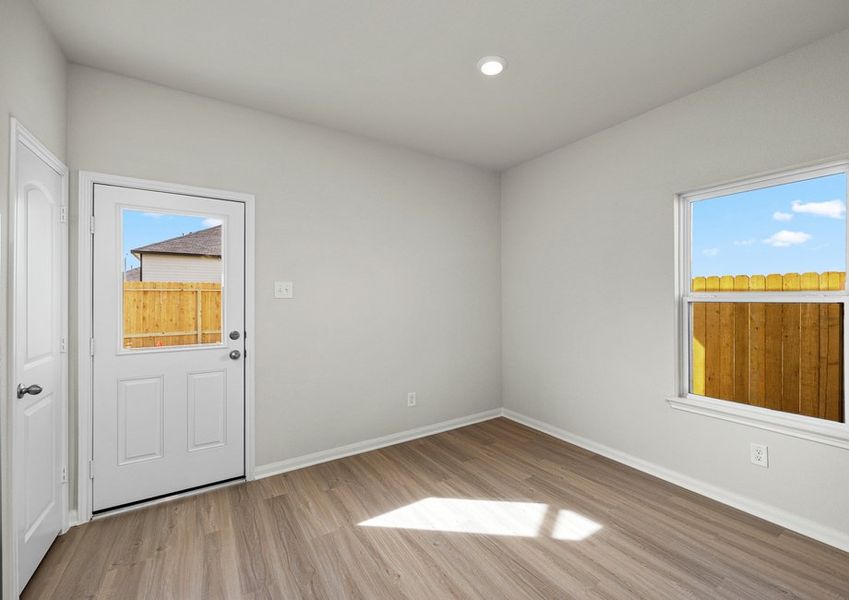 Dining area with a door to the backyard Dining area with a door to the backyard