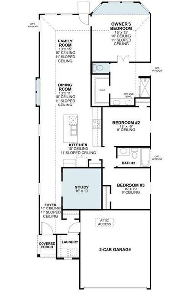 2D floor plan layout of this home in Mobberly Farms, Pilot Point, TX (Image 3).