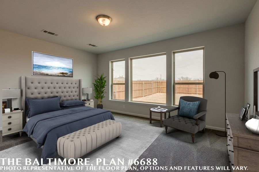 Representative furnished interior of a home built from the The Baltimore by David Weekley Homes in Myrtle Creek, Waxahachie (Image 5).