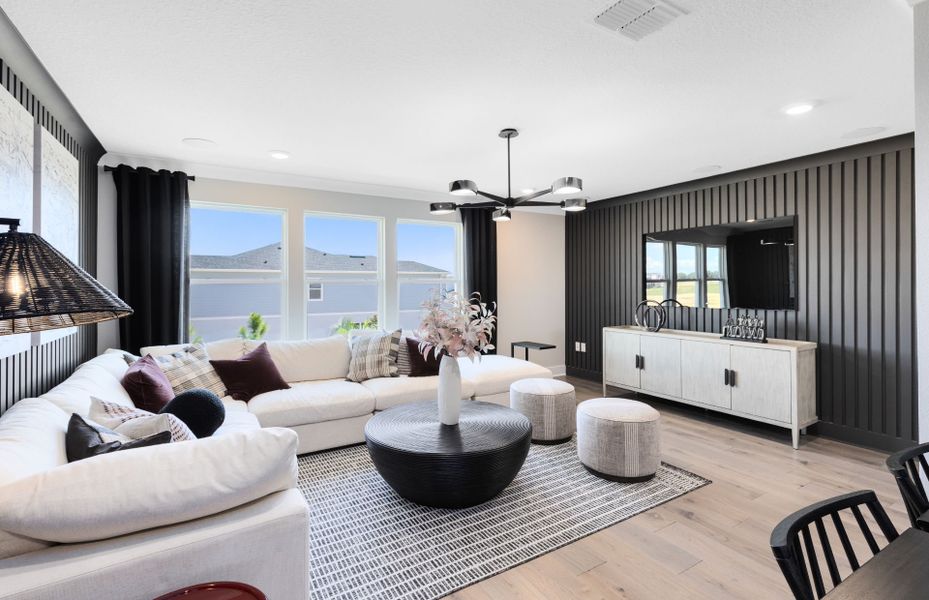 Representative furnished interior of a home built from the Scarlett by Pulte Homes in Parkside Trails, Clermont (Image 11). Representative furnished interior of a home built from the Scarlett by Pulte Homes in Parkside Trails, Clermont (Image 11).