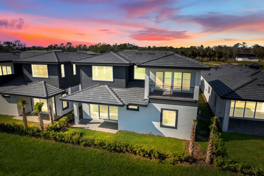 Representative exterior photo of a completed home built from the Courtyard 50 by ABD Development in Hampton Green at Providence, Davenport, FL (Image 27).