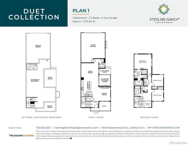 2D floor plan layout of this home in Duet at Sterling Ranch, Littleton, CO (Image 3).