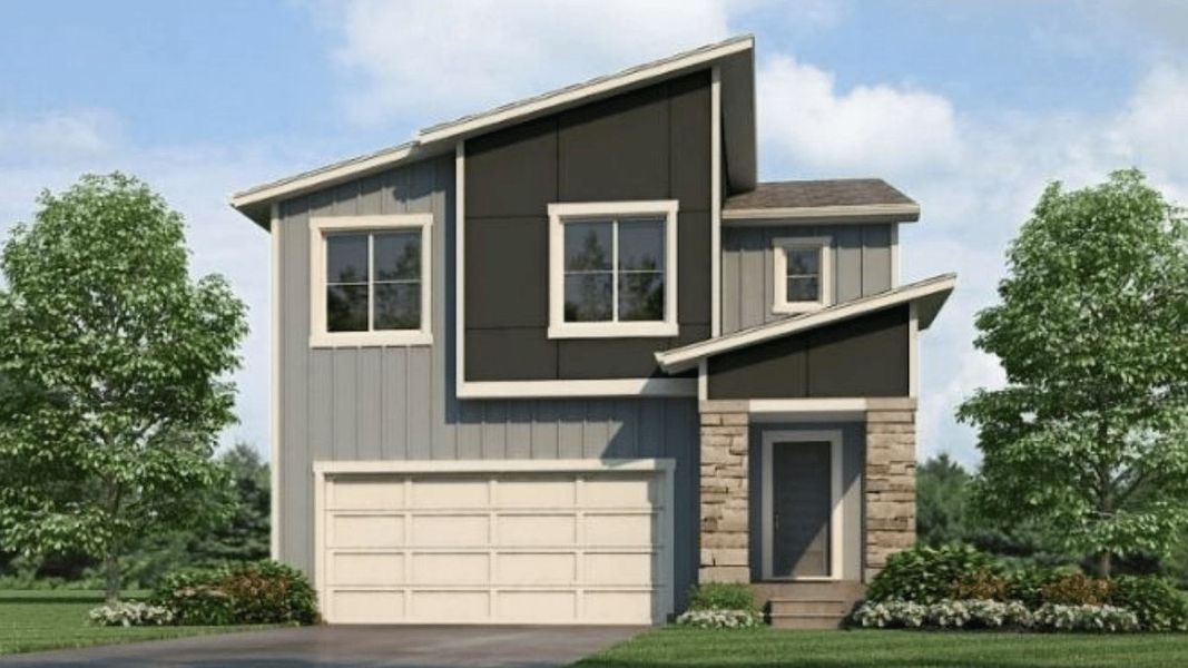 Representative exterior photo of a completed home built from the Elm by D.R. Horton in Granary, Johnstown, CO (Image 12).
