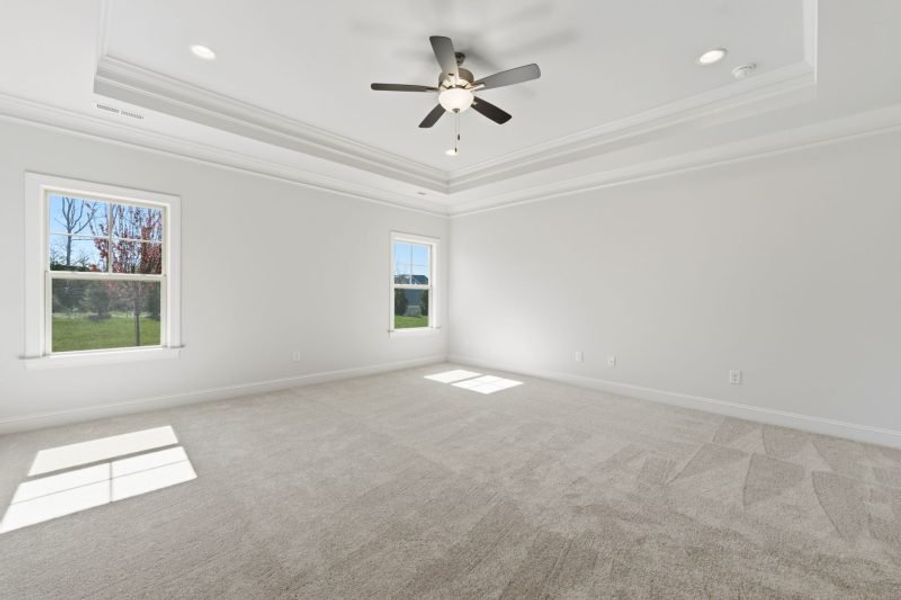 Representative unfurnished interior of a home built from the Cosmopolitan by Keystone Homes NC in Weybridge, Burlington (Image 98). Representative unfurnished interior of a home built from the Cosmopolitan by Keystone Homes NC in Weybridge, Burlington (Image 98).