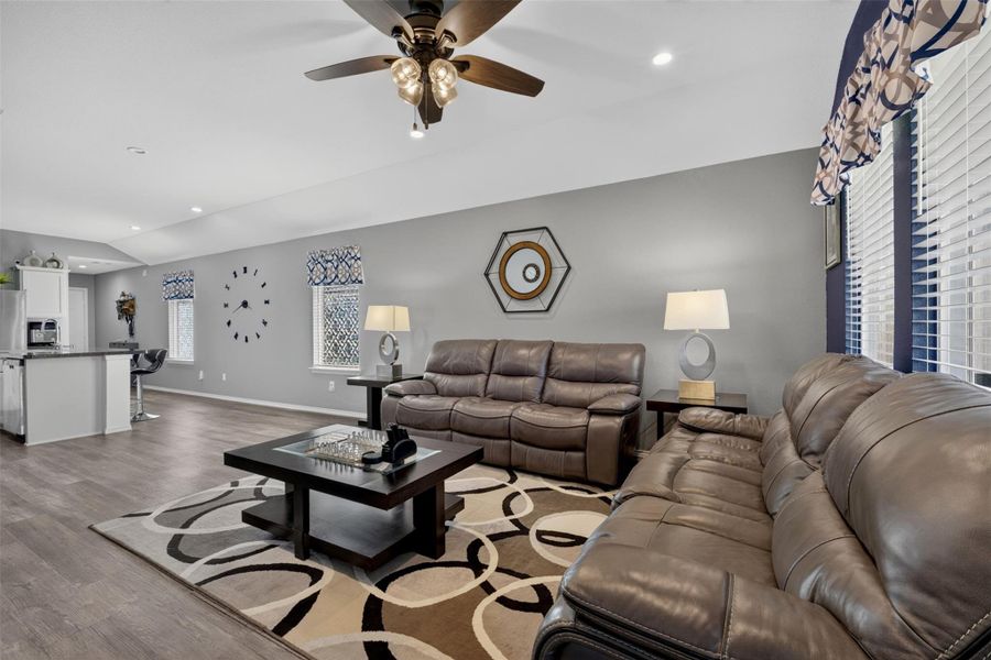 Open-concept living, dining and kitchen areas flow together seamlessly, making the heart of the home feel bright and connected. Open-concept living, dining and kitchen areas flow together seamlessly, making the heart of the home feel bright and connected.