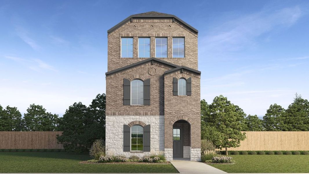 Representative exterior photo of a completed home built from the Plan by D.R. Horton in Waterbend, Euless, TX (Image 4). Representative exterior photo of a completed home built from the Plan by D.R. Horton in Waterbend, Euless, TX (Image 4).