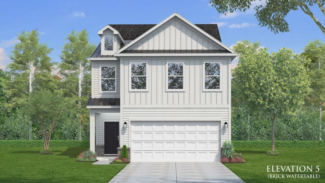 DRB Homes Juniper Elevation 5 Brick Watertable