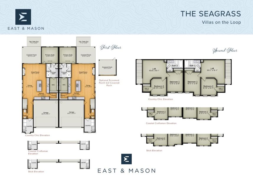 2D floor plan layout for the The Seagrass by RobuckHomes in East & Mason, Wilmington, NC (Image 5). 2D floor plan layout for the The Seagrass by RobuckHomes in East & Mason, Wilmington, NC (Image 5).