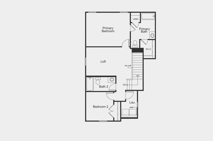 2D floor plan layout for the 1389 by KB Home in The Granary - Villa Collection, San Antonio, TX (Image 4).