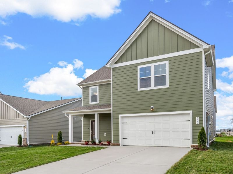 Front exterior of a new home in Sage Farms, White House, TN, highlighting curb appeal (Image 21).