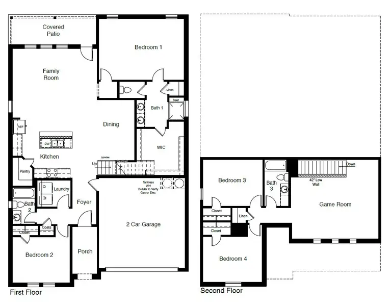 2D floor plan layout of this home in Bluestem, Rhome, TX (Image 4).