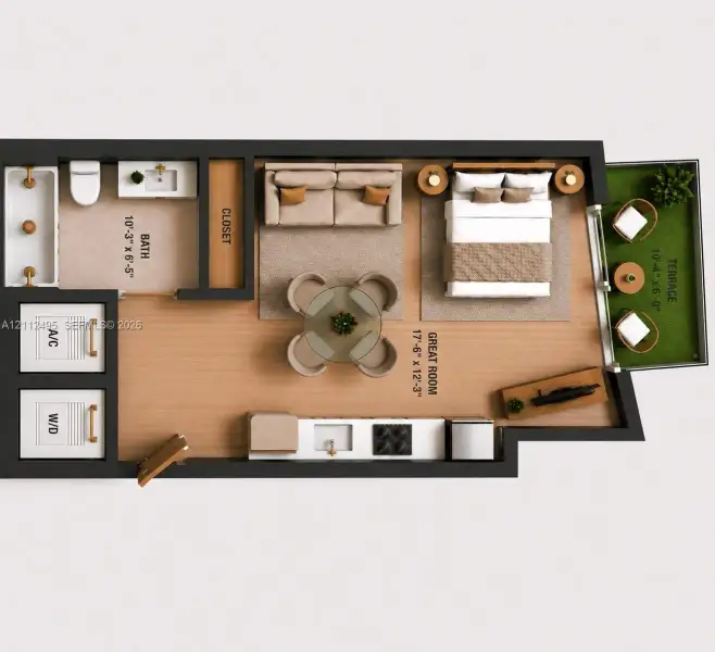 2D floor plan layout of this home in , Miami, FL (Image 4).
