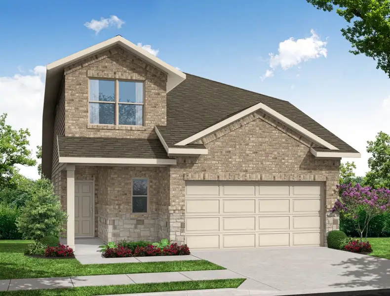 Representative exterior photo of a completed home built from the Oak by Impression Homes in Churchill, Anna, TX (Image 8).