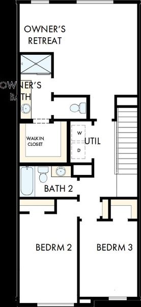 2D floor plan layout of this home in Nexus Townhomes, Gallatin, TN (Image 3).