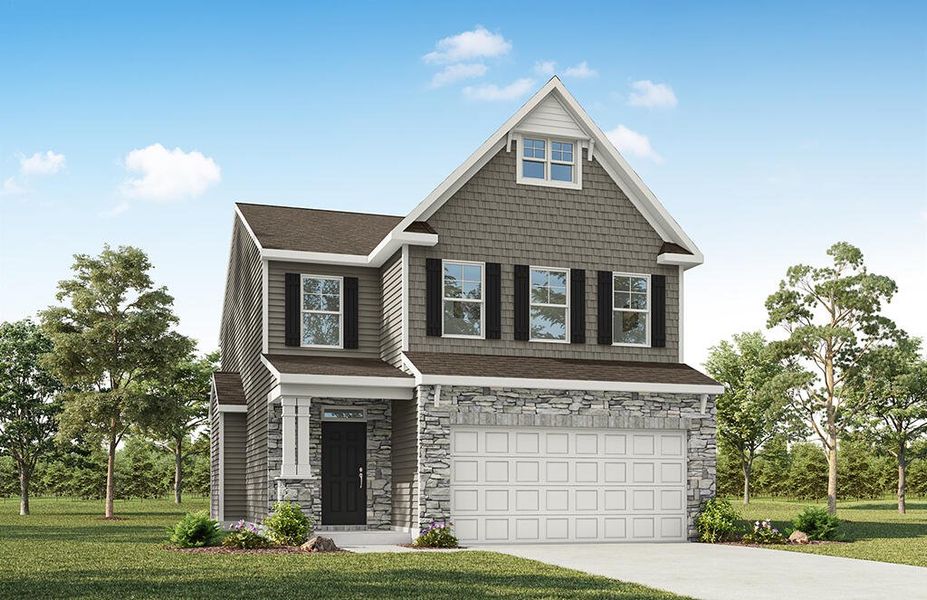 Representative exterior photo of a completed home built from the Edinburg by Eastwood Homes in Ashton Lakes, Lexington, SC (Image 5).