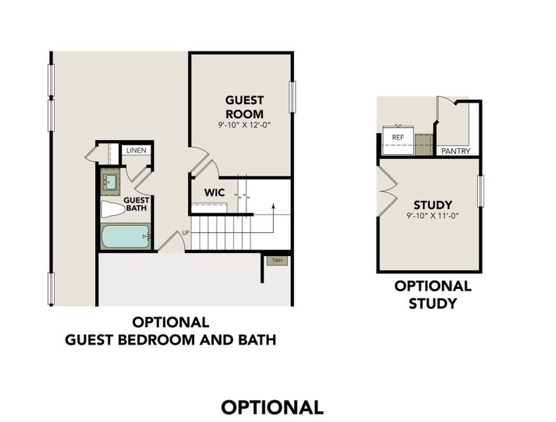 2D floor plan layout for the The Florence B by Davidson Homes LLC in Cedar Heights, San Antonio, TX (Image 5).