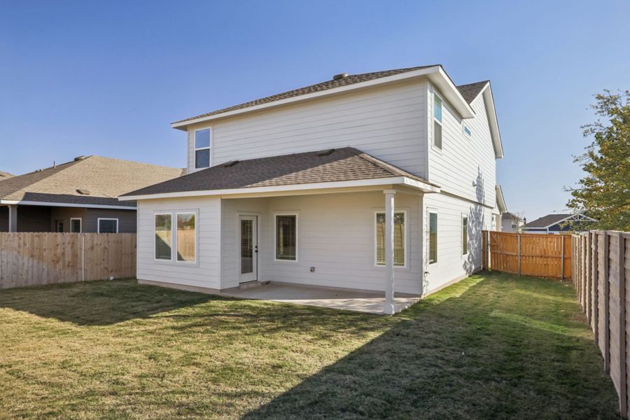 Exterior details and patio area of a home in Sonterra, Jarrell (Image 3).