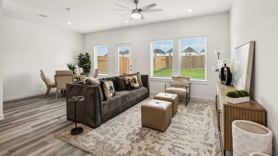 Furnished interior view inside a new home in Grand West, Houston (Image 2). Furnished interior view inside a new home in Grand West, Houston (Image 2).