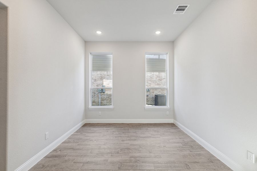 Representative unfurnished interior of a home built from the Barcelona II by Megatel Homes in Bellagio, Forney (Image 11). Representative unfurnished interior of a home built from the Barcelona II by Megatel Homes in Bellagio, Forney (Image 11).