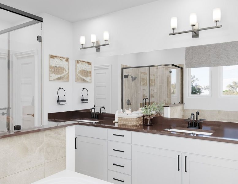 Representative furnished interior of a home built from the Alpine by Beazer Homes in Waterbend: Arbors 40', Euless (Image 7).