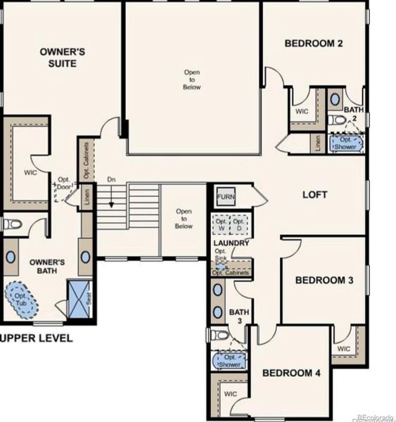 2D floor plan layout of this home in Trails at Smoky Hill, Parker, CO (Image 6).