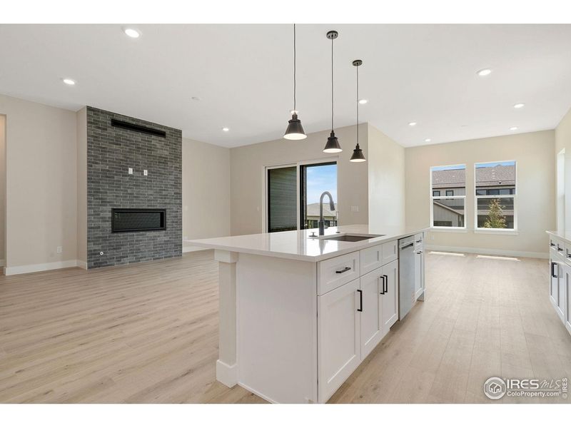 Furnished interior view inside a new home in Kitchel Lake at Serratoga Falls, Timnath (Image 8).