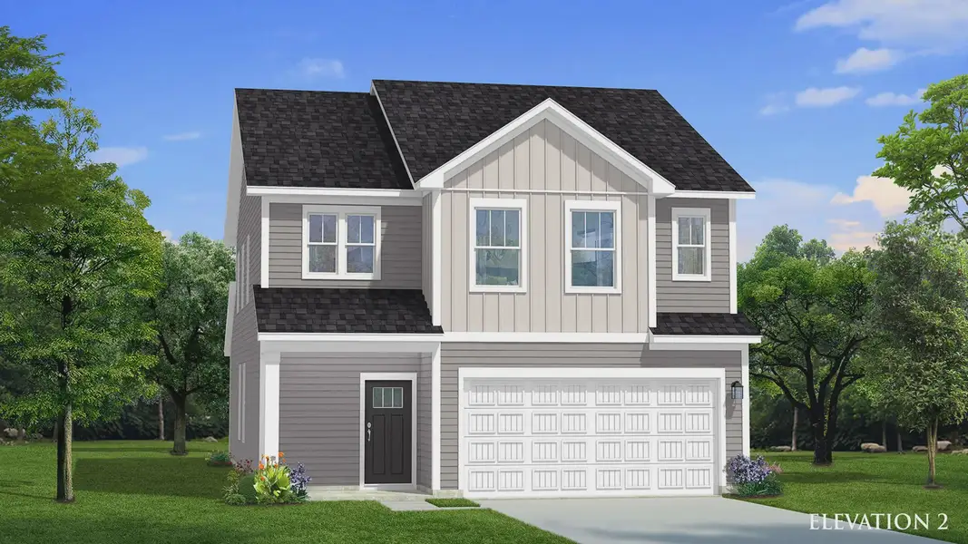 Representative exterior photo of a completed home built from the Mint by DRB Homes in Pleasant Falls, Moore, SC (Image 2).