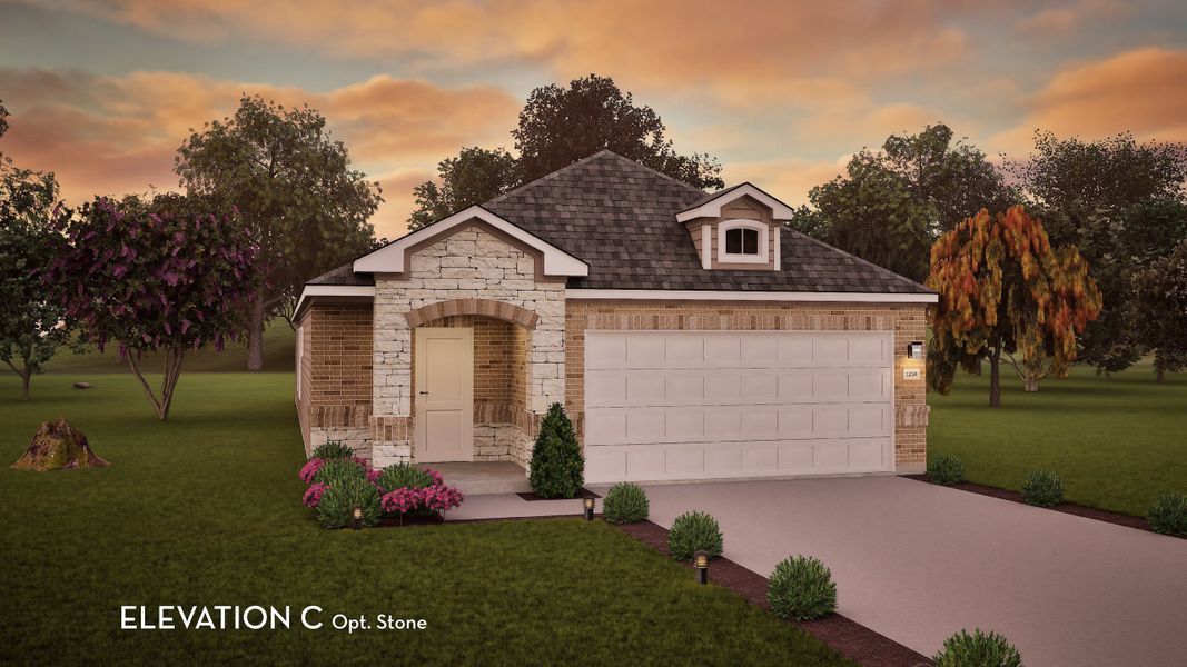 Representative exterior photo of a completed home built from the Maple by CastleRock Communities in Chasin Heights, Converse, TX (Image 18).