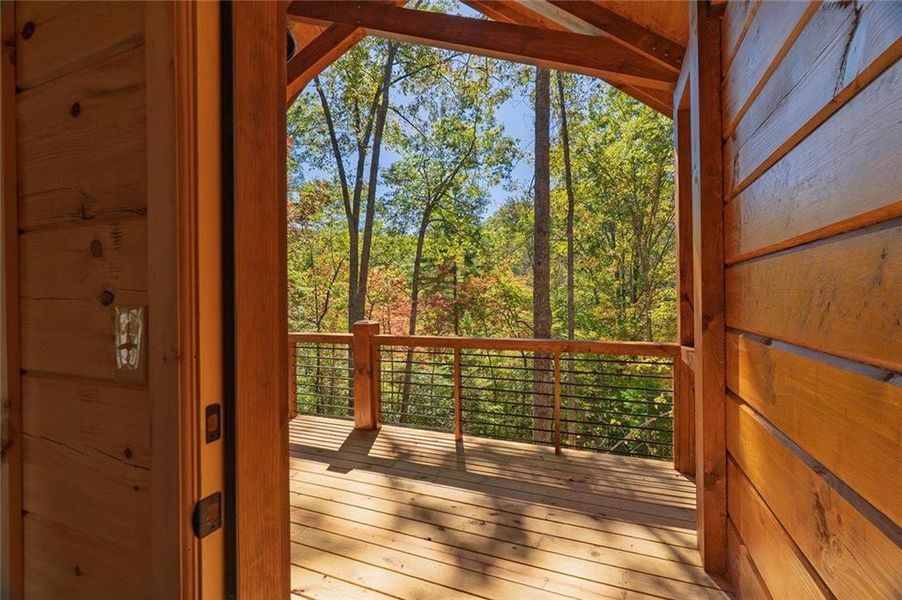 Exterior details and patio area of a home in , Cherry Log (Image 3).