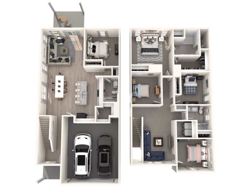 2D floor plan layout for the Paisley by Meritage Homes in Greystone - Ridge Series, Smyrna, TN (Image 4).