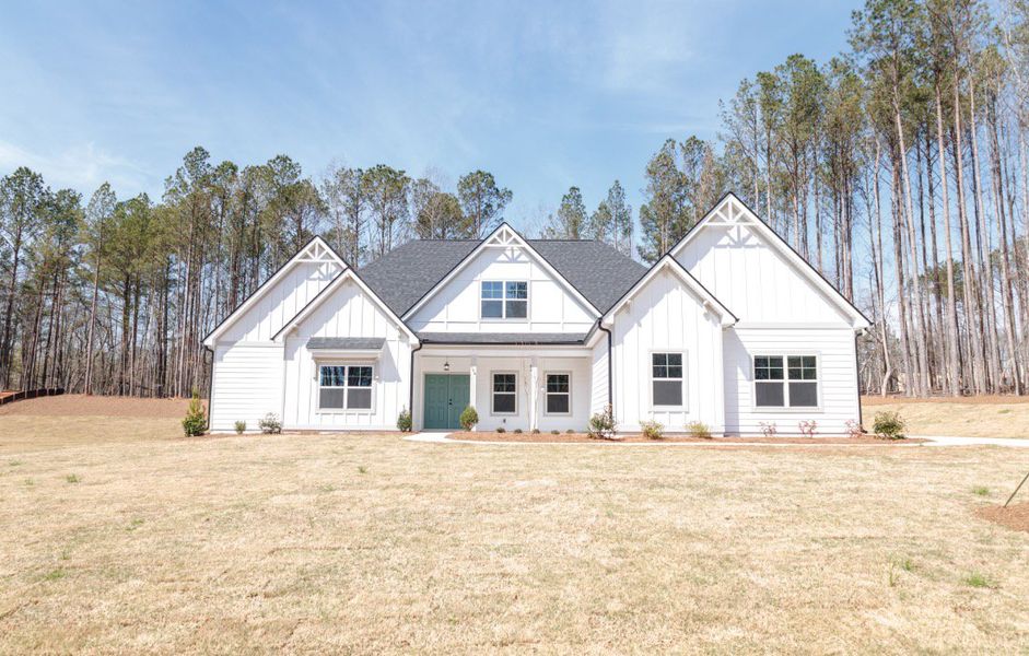Front exterior of a new home in Belle Hall, Newnan, GA, highlighting curb appeal (Image 28).