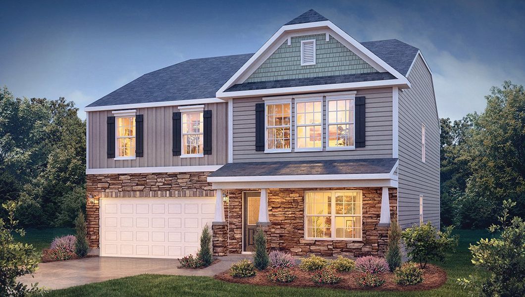Representative exterior photo of a completed home built from the Biltmore by D.R. Horton in Hunters Ridge, Woodruff, SC (Image 20).