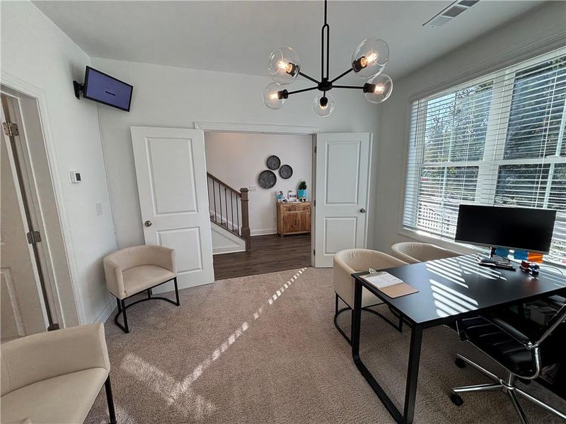 Furnished interior view inside a new home in Brackley Townhomes, Cumming (Image 13). Furnished interior view inside a new home in Brackley Townhomes, Cumming (Image 13).