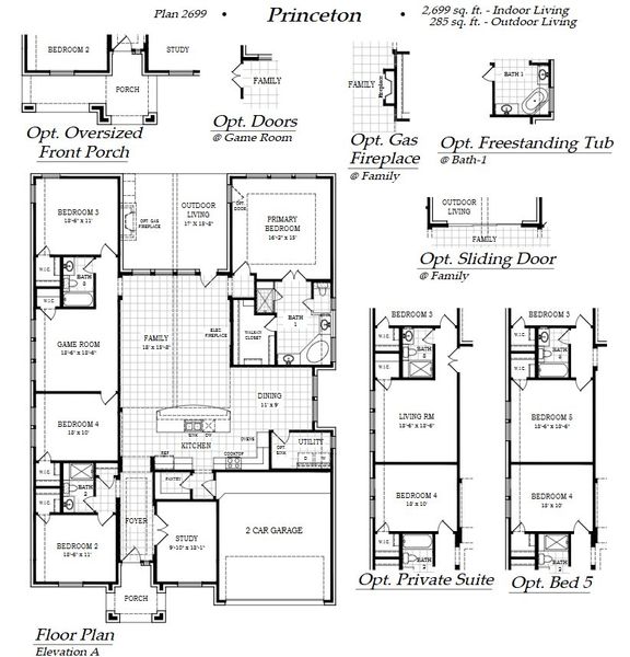 2D floor plan layout of this home in Oaks of North Grove, Waxahachie, TX (Image 4).