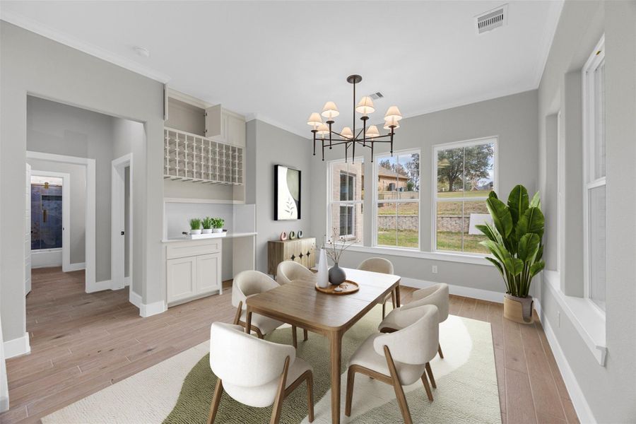 Virtually staged dining area Virtually staged dining area