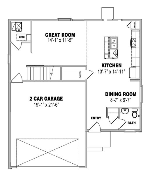 2D floor plan layout for the Lindon by Baessler Homes in Union Colony West, Evans, CO (Image 5).