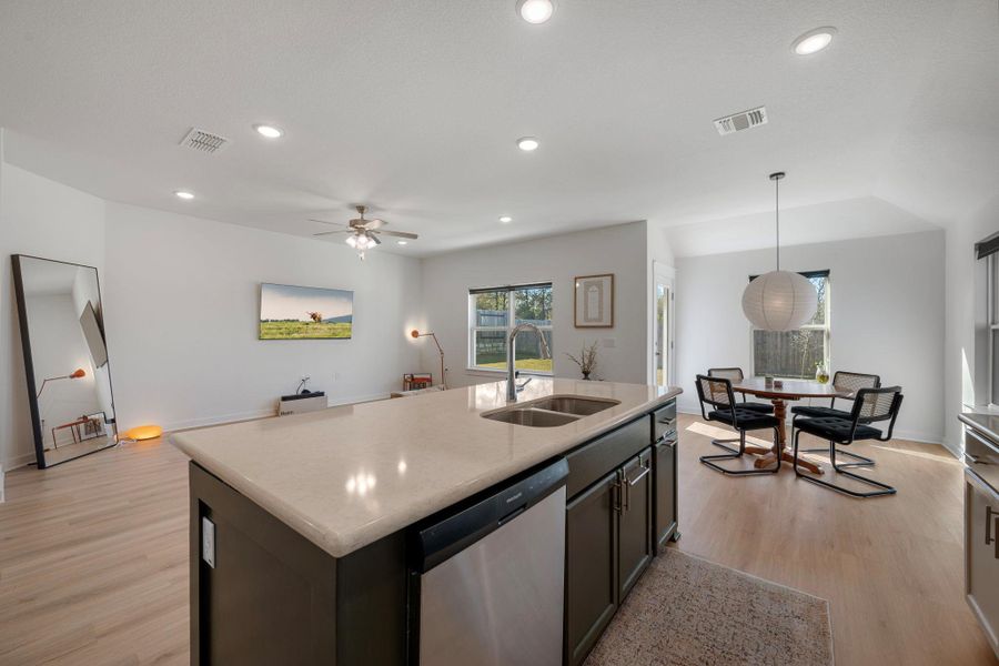 Furnished interior view inside a new home in Sun Chase, Del Valle (Image 12). Furnished interior view inside a new home in Sun Chase, Del Valle (Image 12).