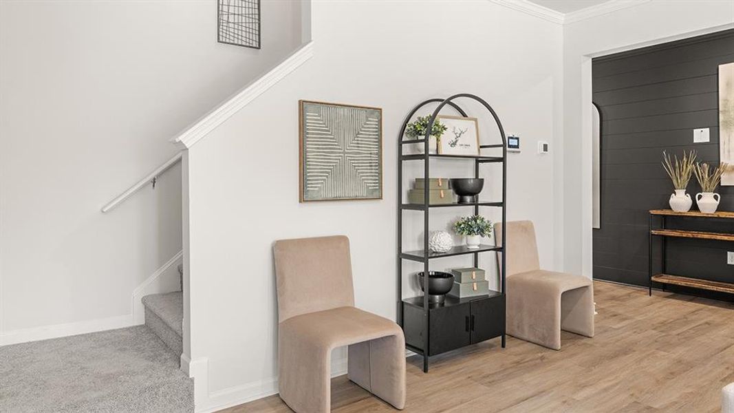 Furnished interior view inside a new home in Rosewood Farms, Acworth (Image 8). Furnished interior view inside a new home in Rosewood Farms, Acworth (Image 8).