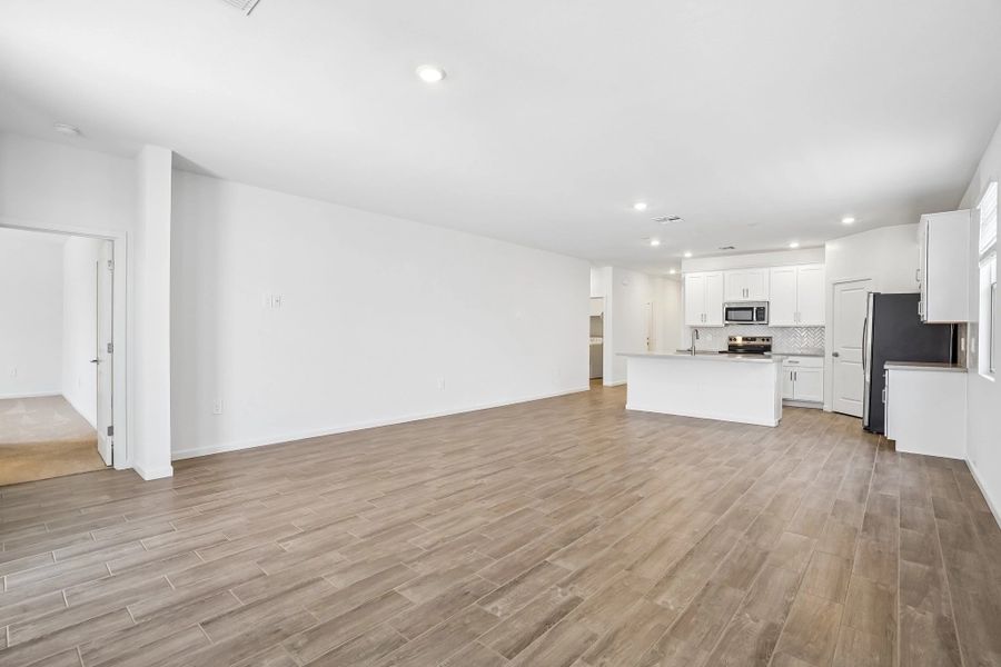 Great room and kitchen