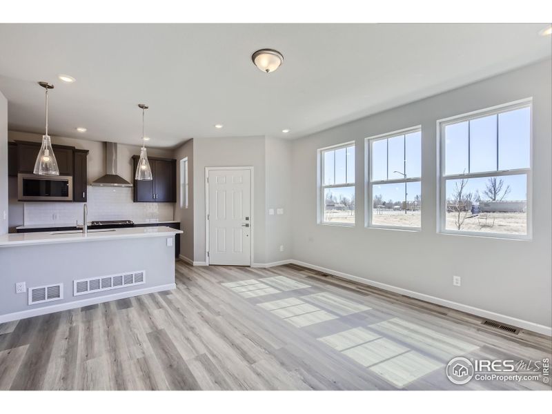 Great room is flooded with natural light!