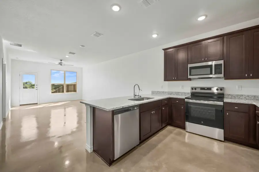 Furnished interior view inside a new home in The Preserve at Thousand Oaks Duplexes, Killeen (Image 3). Furnished interior view inside a new home in The Preserve at Thousand Oaks Duplexes, Killeen (Image 3).